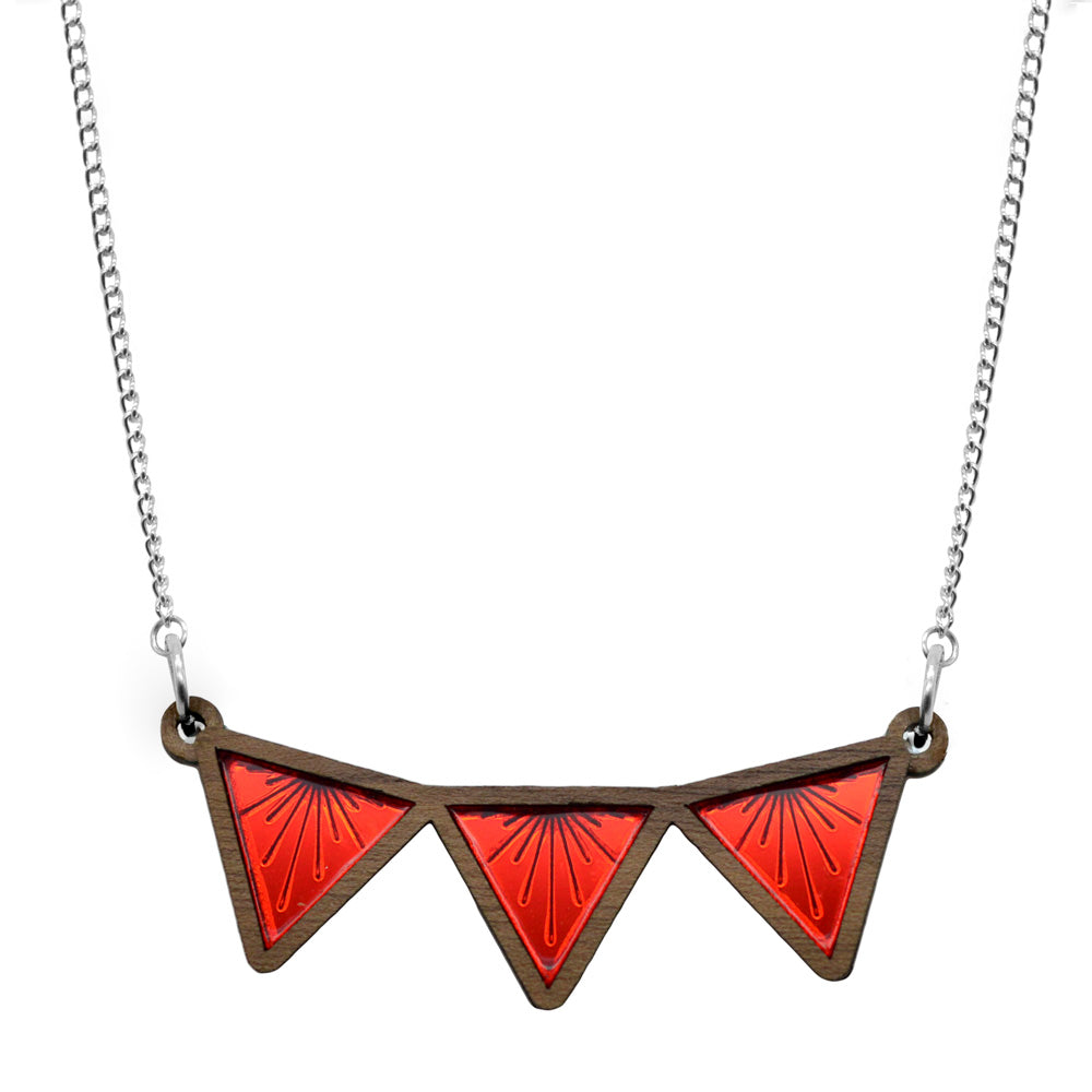Sunburst Triangle Bib Necklace