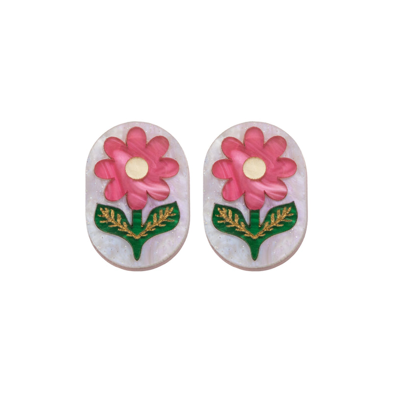 Retro Daisy Statement Stud Earrings by Esoteric Dreamland