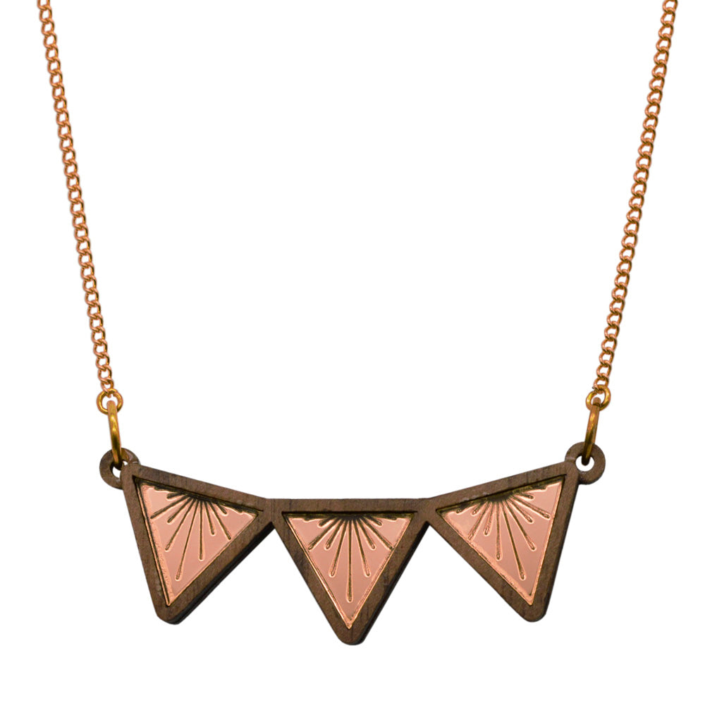 Sunburst Triangle Bib Necklace *REDUCED/ SLIGHT SECONDS*