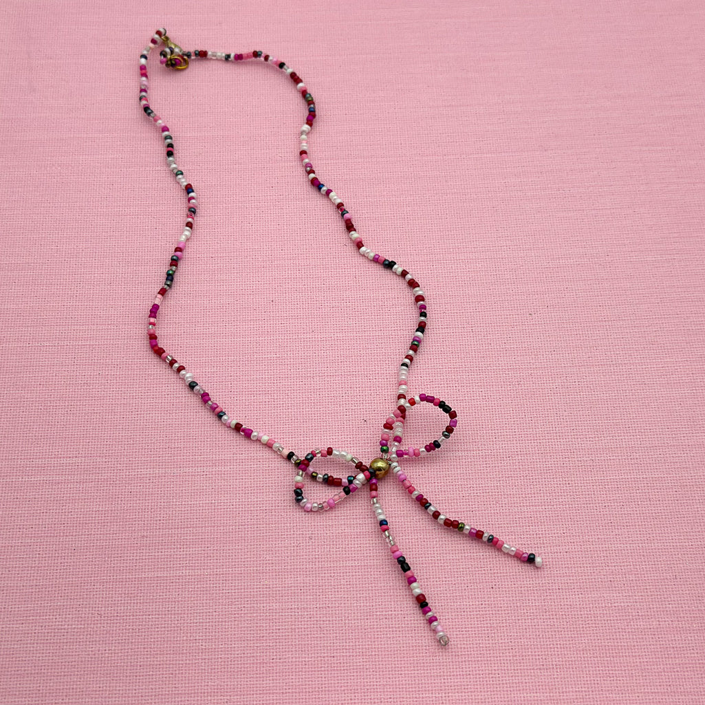 Beaded Bow Necklace *SAMPLE*