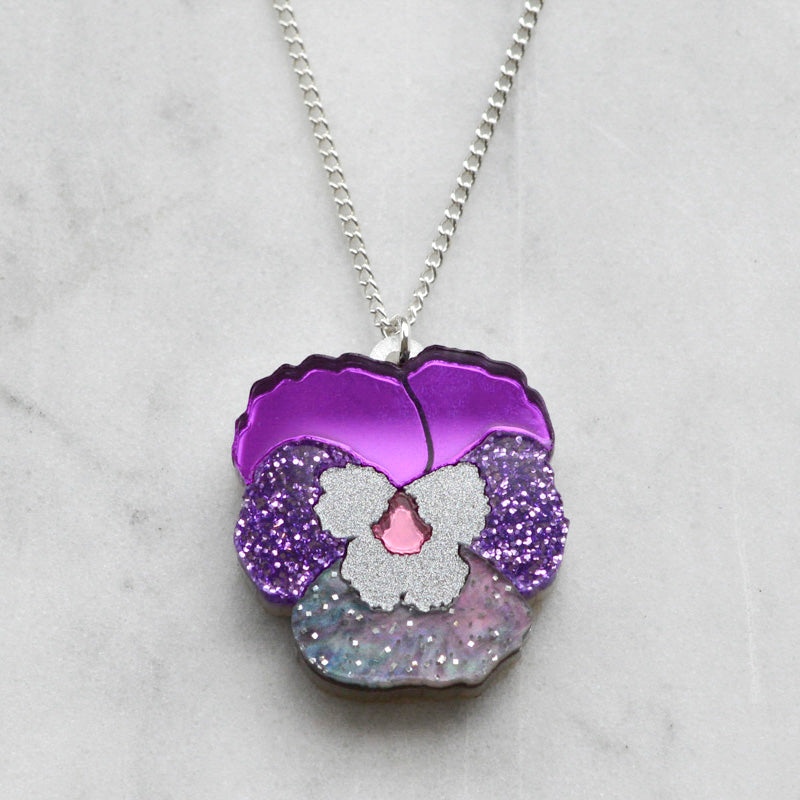 Textured Pansy Small Necklace