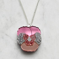 Textured Pansy Small Necklace
