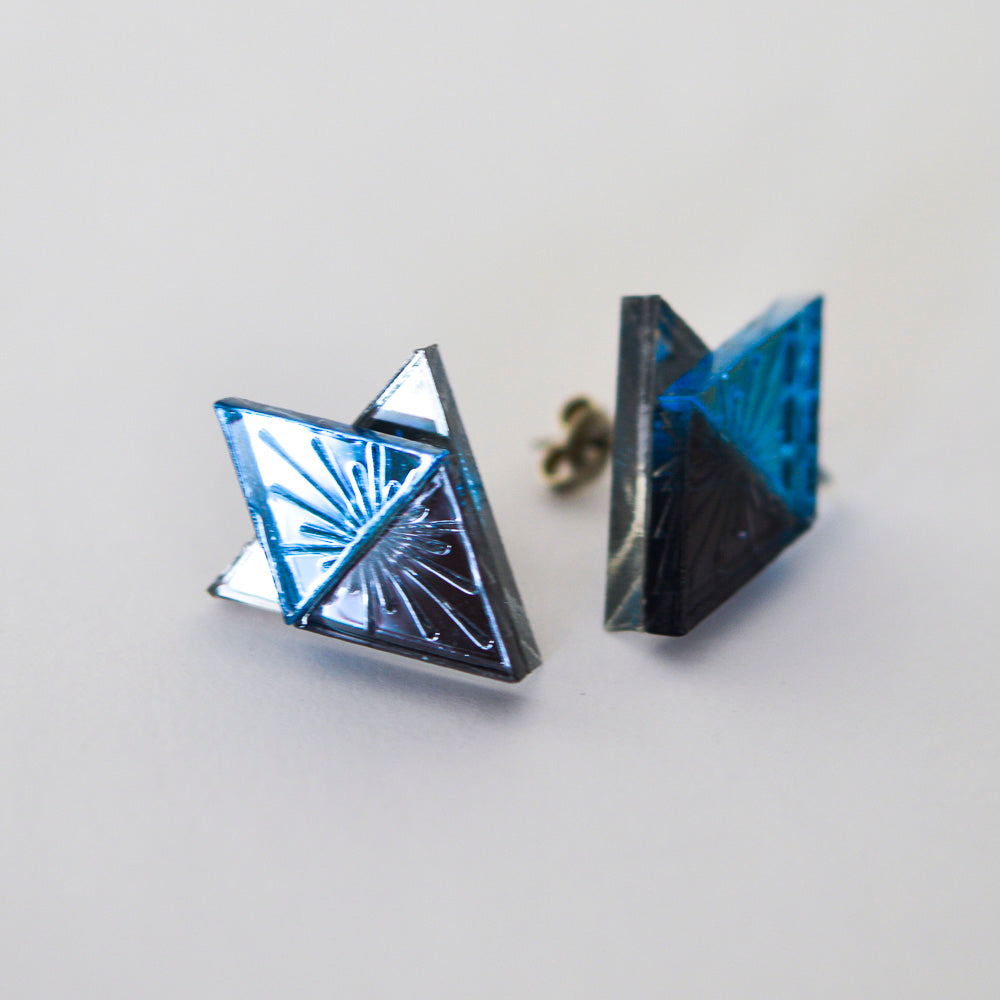 Sunburst Large Geometric Stud Earrings