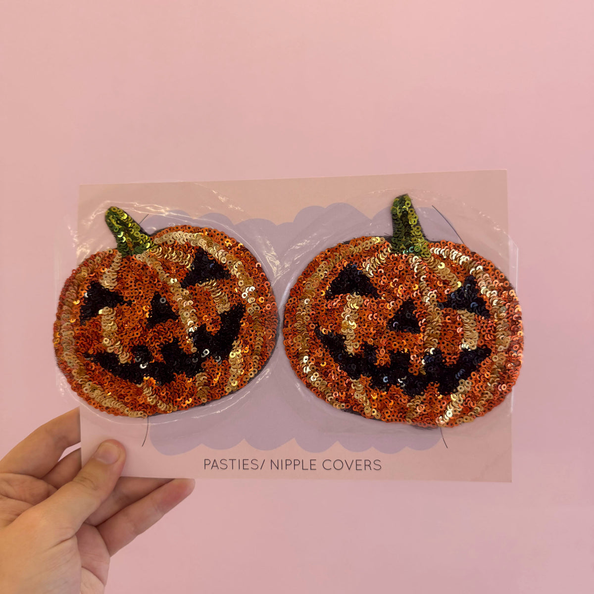 Tit Sticks (Nipple Covers) - Sequin Pumpkin, view 2