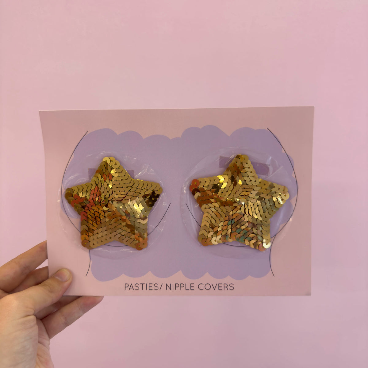 Tit Sticks (Nipple Covers) - Gold Sequin Star