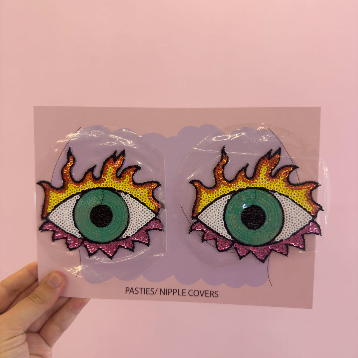Tit Sticks (Nipple Covers) - Sequin Flame Eyes