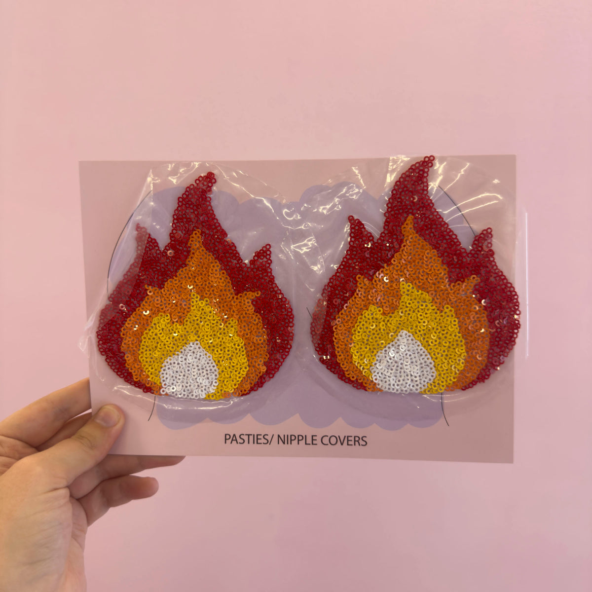 Tit Sticks (Nipple Covers) - Sequin Flames