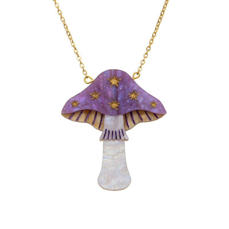 Toadstool Necklace - Lilac & Gold by Esoteric Dreamland