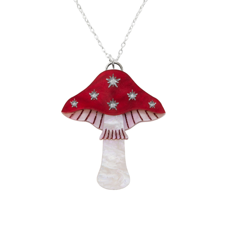Toadstool Necklace - Red & Silver by Esoteric Dreamland