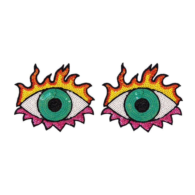 Tit Sticks (Nipple Covers) - Sequin Flame Eyes by Esoteric Dreamland