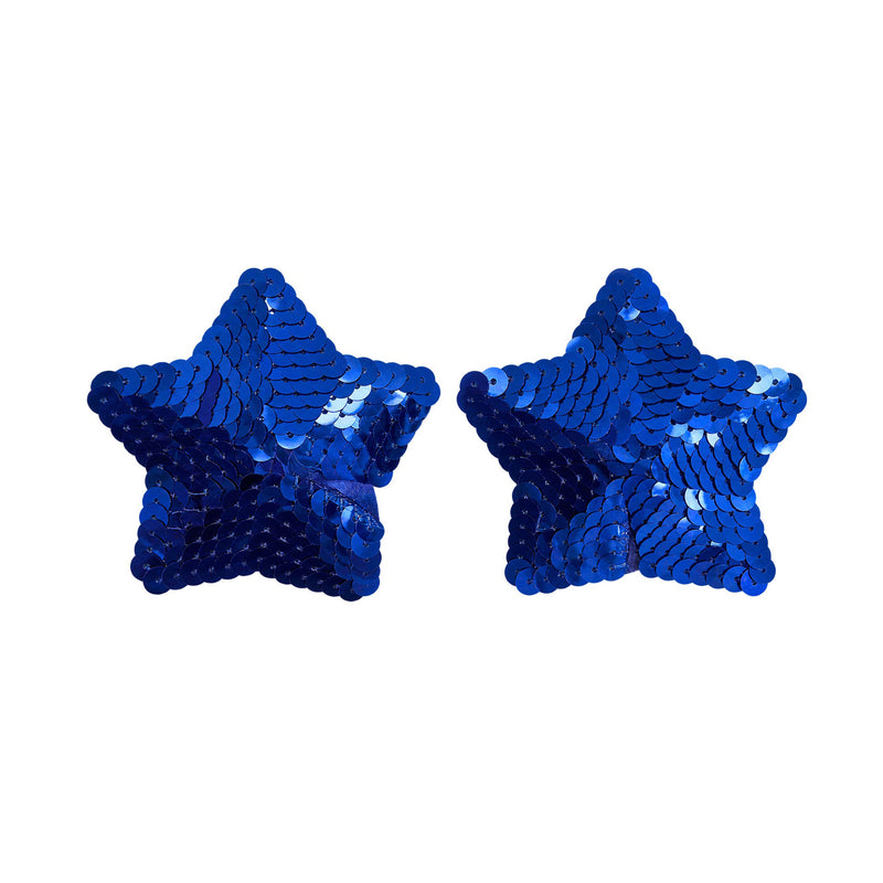 Tit Sticks (Nipple Covers) - Blue Sequin Star by Esoteric Dreamland