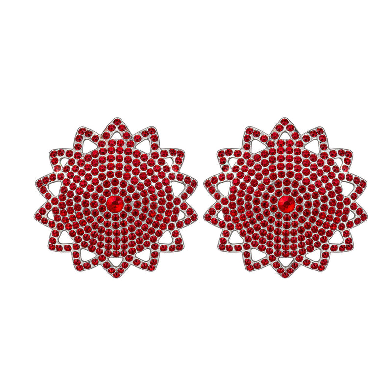 Tit Sticks (Nipple Covers) - Red Diamanté Starbursts by Esoteric Dreamland