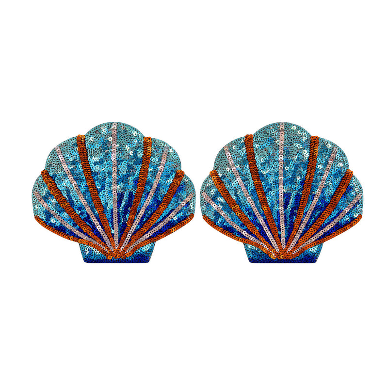 Tit Sticks (Nipple Covers) - Blue Sequin Shell by Esoteric Dreamland