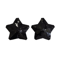 Tit Sticks (Nipple Covers) - Black Sequin Star
