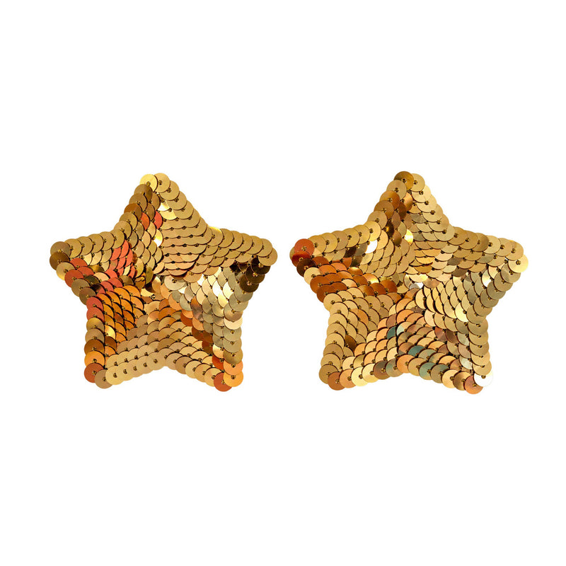 Tit Sticks (Nipple Covers) - Gold Sequin Star by Esoteric Dreamland