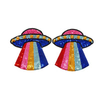 Tit Sticks (Nipple Covers) - Rainbow Sequin UFO