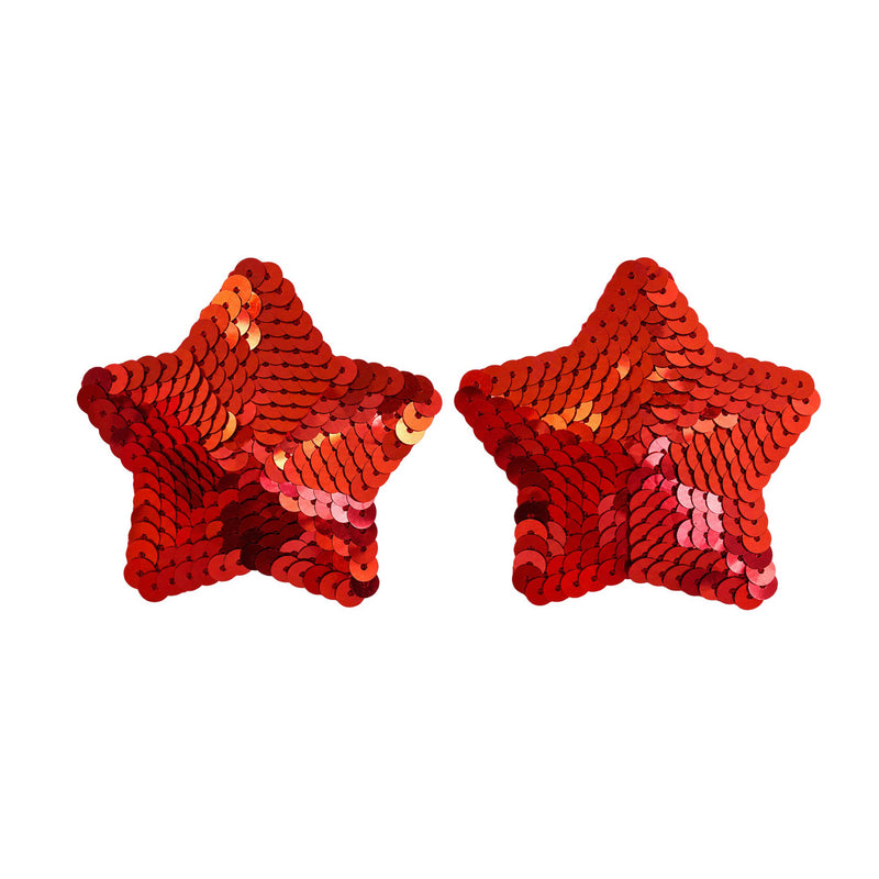 Tit Sticks (Nipple Covers) - Red Sequin Star by Esoteric Dreamland