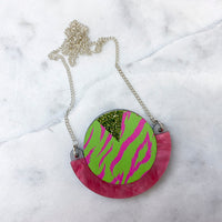 Wild Animal Print Round Pendant Necklace