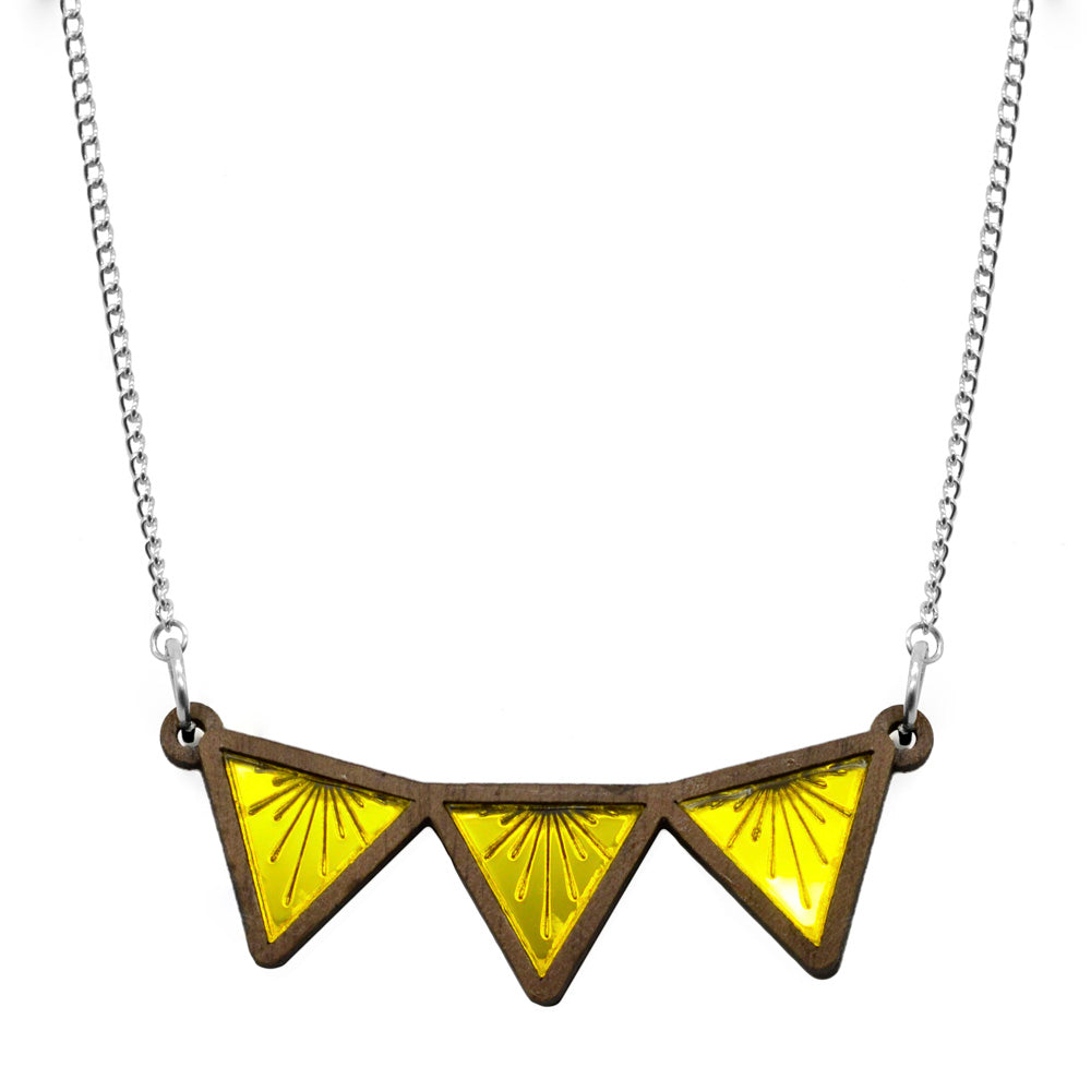 Sunburst Triangle Bib Necklace *REDUCED/ SLIGHT SECONDS*