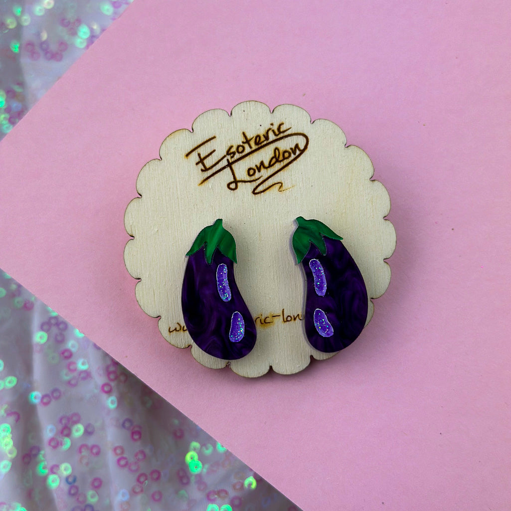 Aubergine Statement Stud Earrings