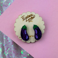 Aubergine Statement Stud Earrings