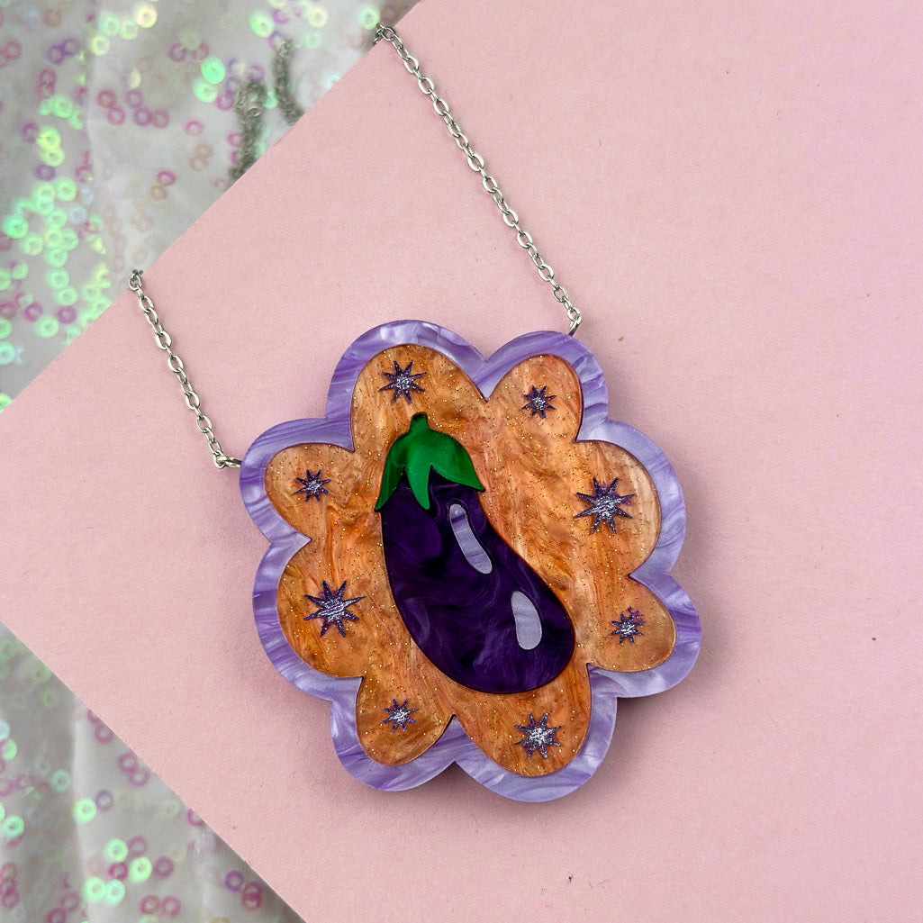 Aubergine Scalloped Necklace