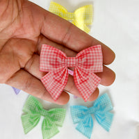 Gingham Bow Brooch small