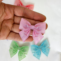 Gingham Bow Hairclip - Small