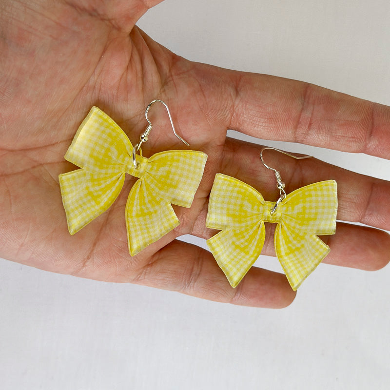 Gingham Bow Earrings *REDUCED/ SLIGHT SECONDS*