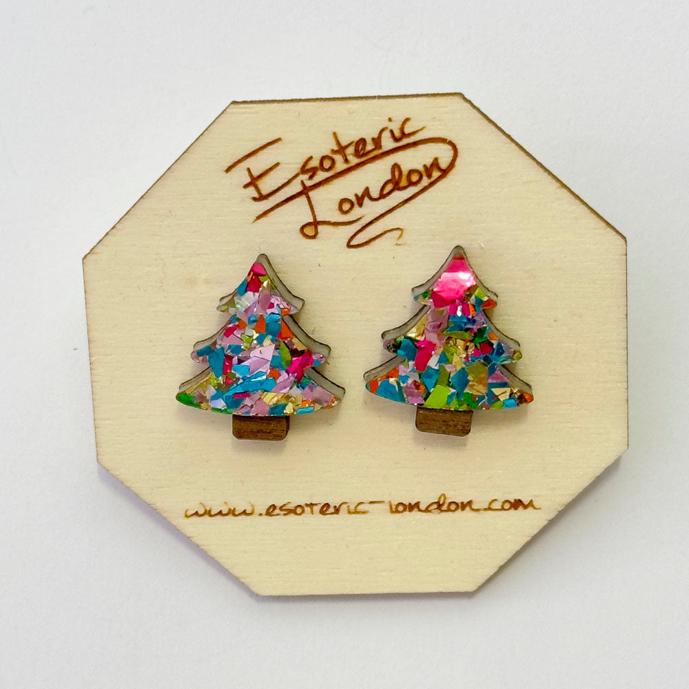 Colour Pop Confetti Christmas Tree Studs