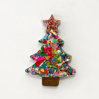 Colour Pop Confetti Christmas Tree Brooch - Rainbow