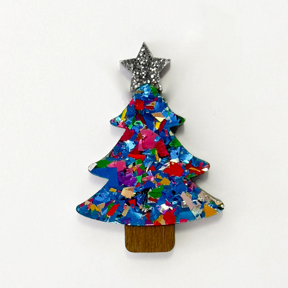 Colour Pop Confetti Christmas Tree Brooch