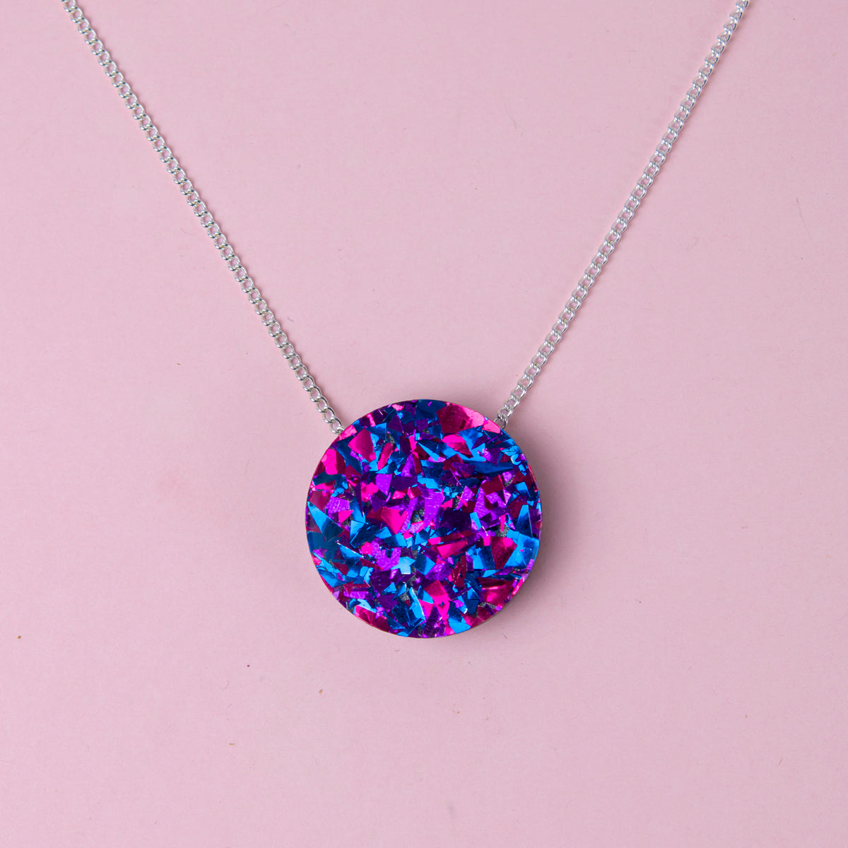 Colour Pop Confetti Dot Necklace - Purple