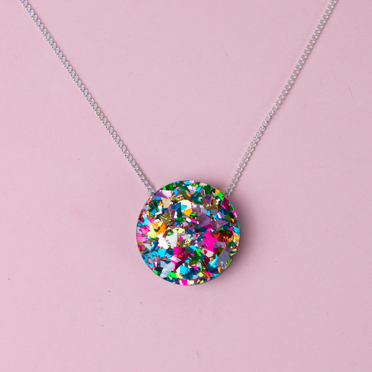 Colour Pop Confetti Dot Necklace - Rainbow