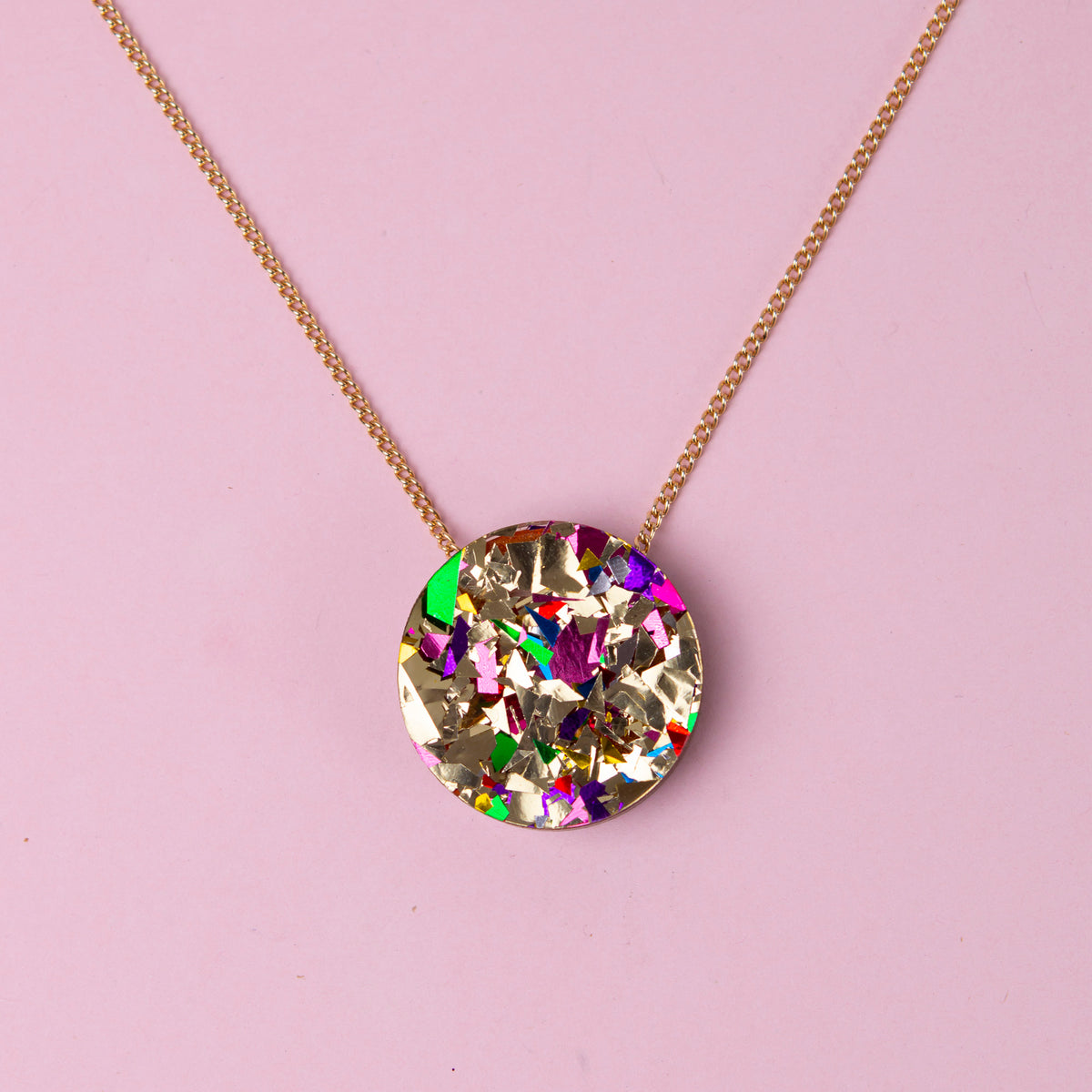 Colour Pop Confetti Dot Necklace - Gold