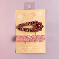 Scallop & Wiggle Disco Hair Clips - Rose Gold