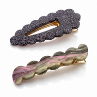 Scallop & Wiggle Disco Hair Clips - Gunmetal