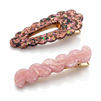Scallop & Wiggle Disco Hair Clips - Rose Gold