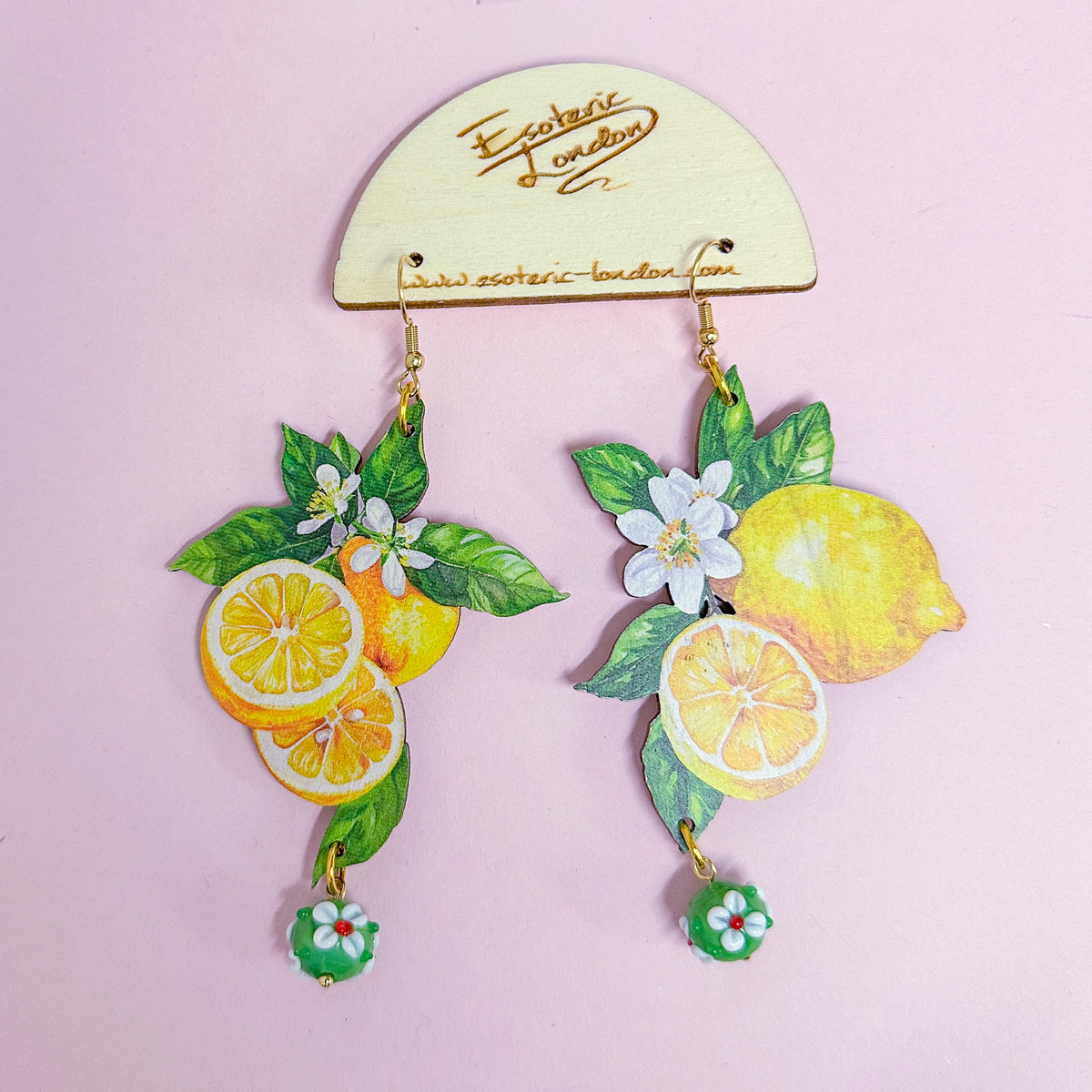 Lemon Drop Dangle Earrings, with beads *SAMPLES*