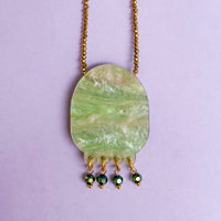 Moon Mountain Beaded Pendant Necklace