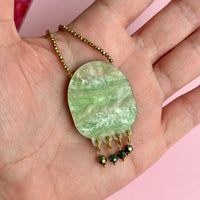 Moon Mountain Beaded Pendant Necklace