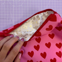 Floral Swirls Print Zip Up Bag