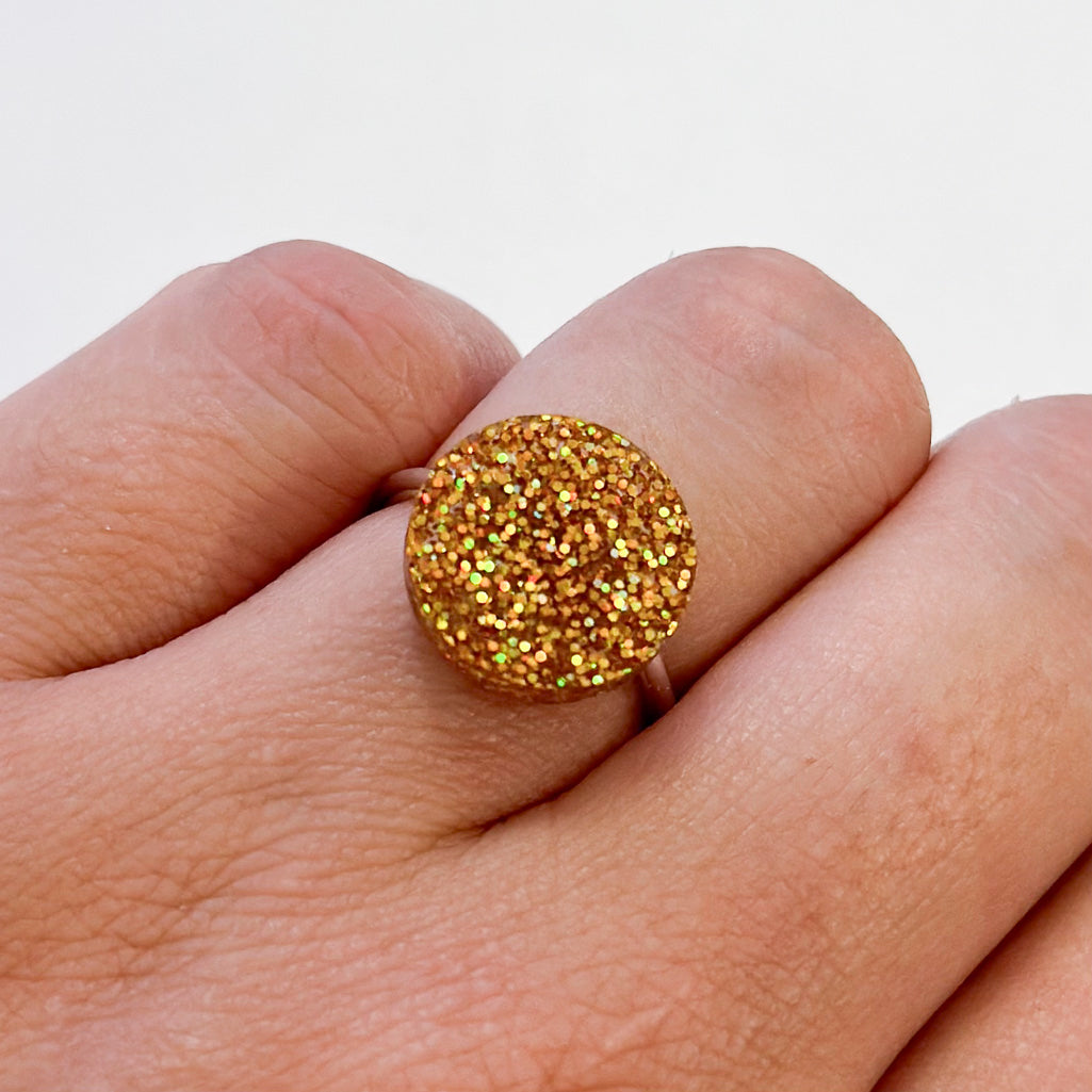 Glitter Dot Sterling Silver Rings