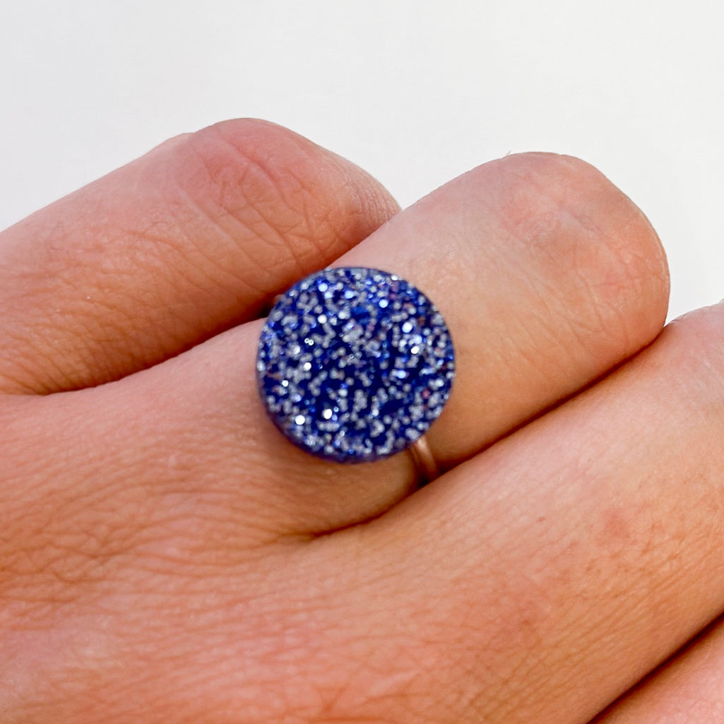 Glitter Dot Sterling Silver Rings