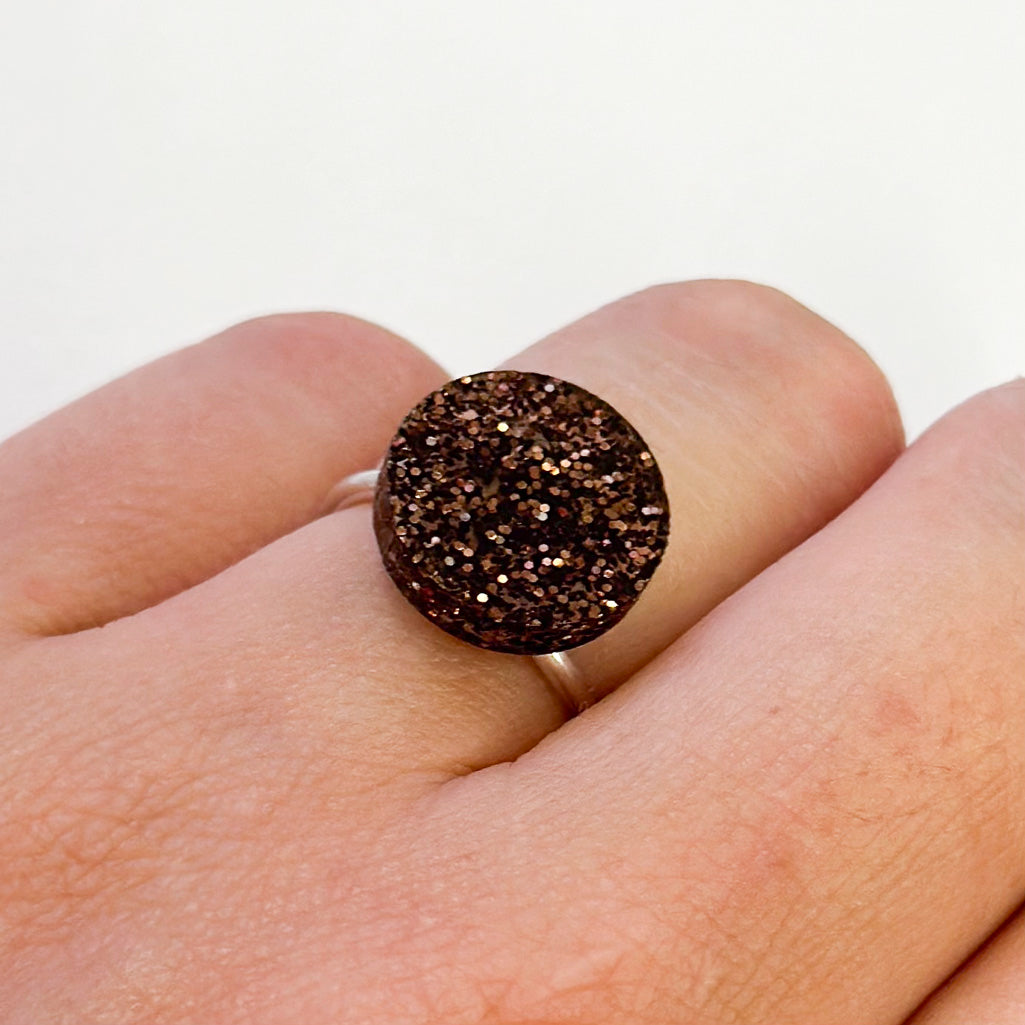 Glitter Dot Sterling Silver Rings