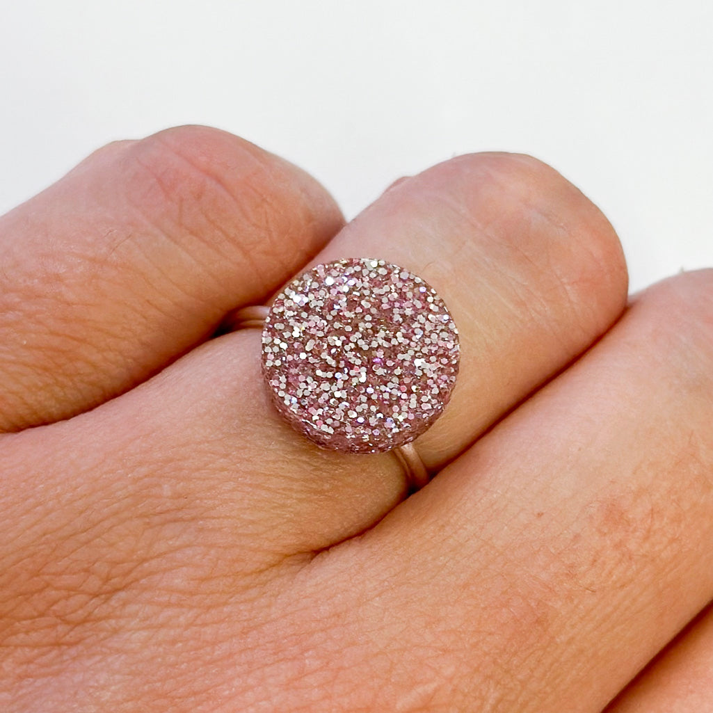 Glitter Dot Sterling Silver Rings