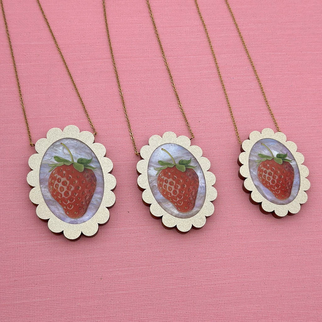 Strawberry Portrait Necklace *SAMPLES*
