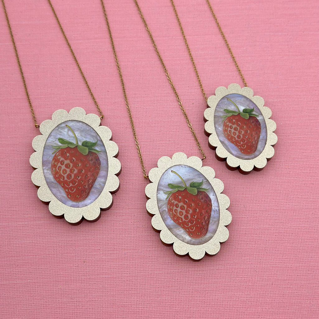 Strawberry Portrait Necklace *SAMPLES*