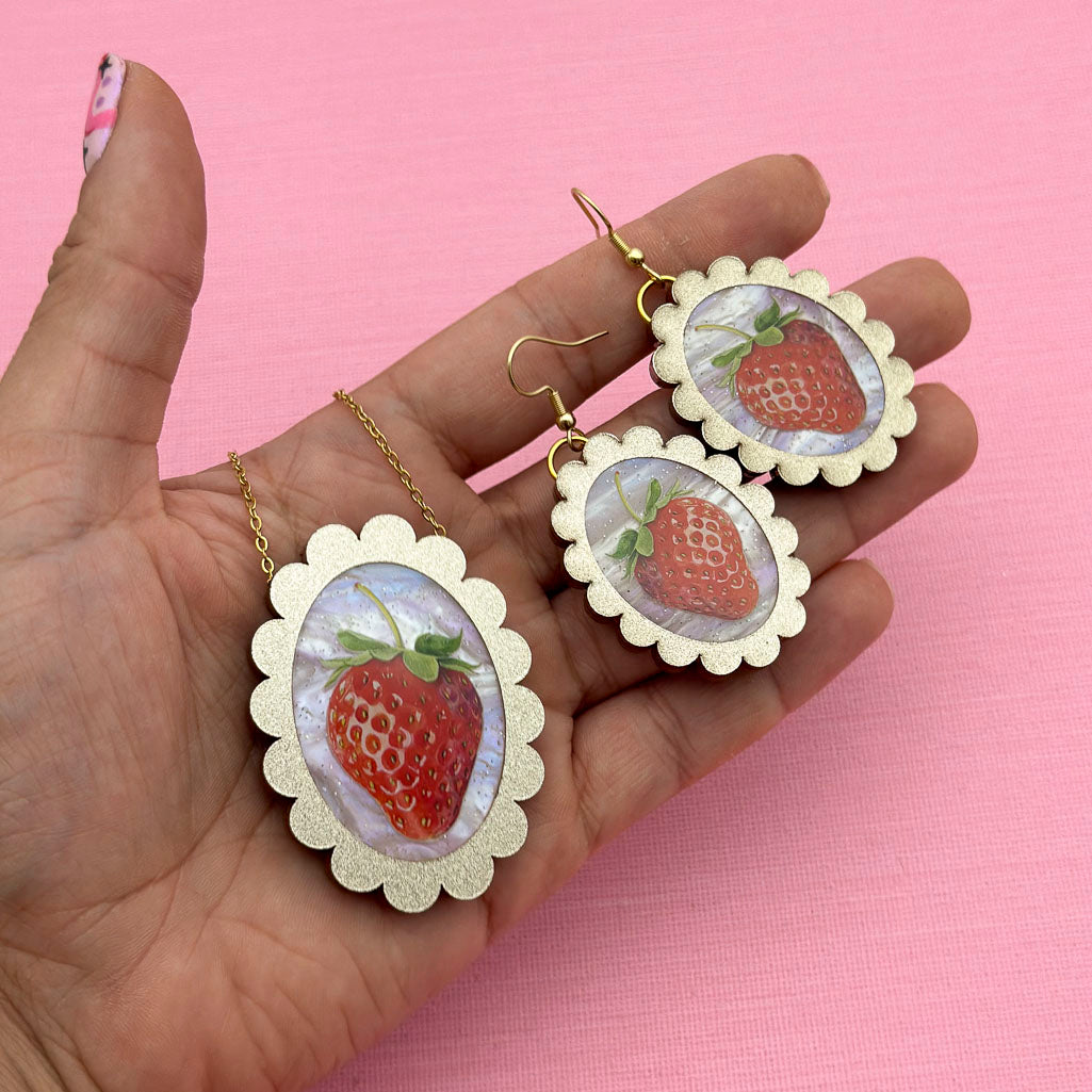 Strawberry Portrait Necklace *SAMPLES*