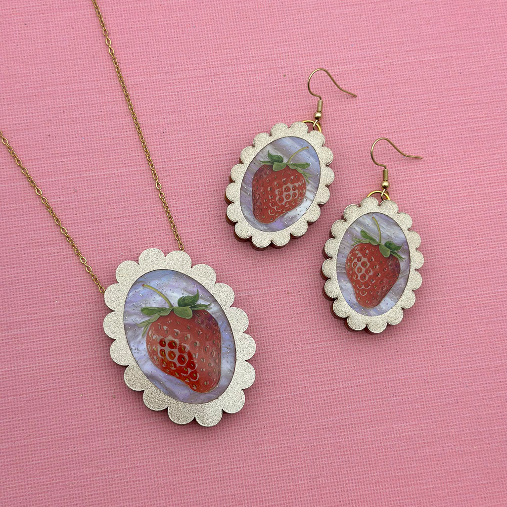 Strawberry Portrait Necklace *SAMPLES*